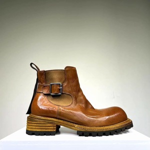 Bottines en cuir pour femmes, bottines à talon en cuir pour dames et bottes en cuir mi-hautes pour un usage décontracté et pour les soirées - Product Image 3