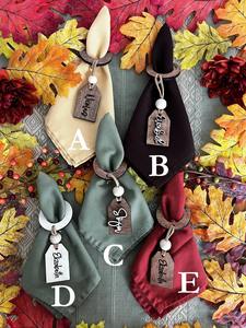 Llavero estilo servilletero de madera accesorio de decoración de mesa único para el hogar comedor boda y fiesta elegante y elegante Natural - Product Image 3