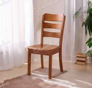 Chaise de salle à manger moderne en bois naturel Chaise confortable en bois massif pour salle à manger Chambre parc et villa - Product Image 3