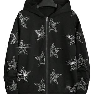 Sudadera con capucha de diamantes de imitación para hombre, Sudadera con capucha de peso pesado personalizada para hombre con tela de alta calidad, venta al por mayor hecha en Pakistán - Product Image 1