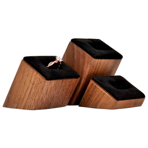 Elegante Expositor de Joyería de Madera de Nogal Geométrico y Ecológico, Recuerdos Personalizados para Bodas, Regalos para Niñas, Soporte para Anillos 3D - Product Image 5