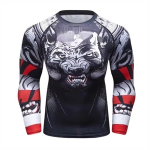 Rashguard MMA personnalisé à manches longues Surf BJJ Anti-UV Séchage rapide Respirant Spandex/Polyester Sublimation Vente en gros - Product Image 1
