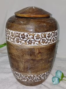 10.5" Handmade Mangowood Urns Memorial Wooden <b>Keepsake</b> Adult <b>Ashes</b> Funeral Urns with Designer Urn <b>for</b> Human & Pet <b>Ashes</b> - Product Image 6