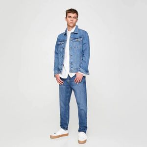 Chaqueta de mezclilla para hombre de alta calidad, elegante y personalizada, de fábrica, a bajo precio, color azul, chaqueta de mezclilla con estilo. - Product Image 2