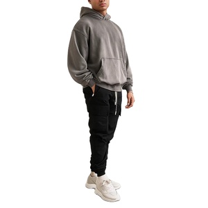 Wholesale Men's Winter Hoodies 100% Cotton Fleece Comfortable Casual Design Heavyweight Street Blank <b>Plain</b> Pullover Hoodies - Product Image 3