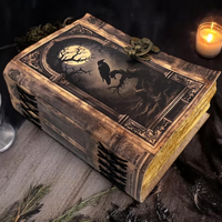 Carnet en cuir Grimoire Corbeau Raven, Livre des Ombres Horreur Nocturne, 200/400 pages à bords festonnés, Livre de sorts gothique, Cadeau pour la Fête des Mères
