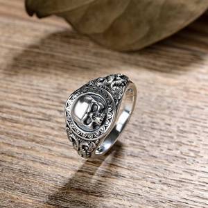 Jeulia Rose Gold Plated Micro Reaper <b>Skull</b> Sterling Silver Inlay <b>Ring</b> - Product Image 4