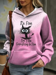 Sudadera con Capucha de Punto Extra Grande para Mujer, con Media Cremallera, Estampada, Otoño Invierno 2025, Transpirable, con Forro Polar, Personalizable - Product Image 6