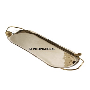 Nouvel Arrivage Plateau de Service Décoratif Artisanal avec Poignées pour Mariages, Fêtes et Traiteur - Product Image 1