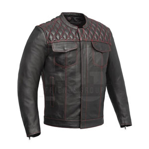 เสื้อแจ็คเก็ตบอมเบอร์ย้อมสีล้วนสไตล์สตรีทคอตั้งหนังแท้ยูนิเซ็กซ์สำหรับฤดูใบไม้ผลิ - Product Image 1