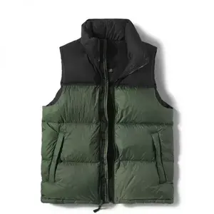 Gilet matelassé pour homme, veste sans manches, nouveau style respirant, doudoune d'hiver chaude, col montant ample, veste matelassée - Product Image 4