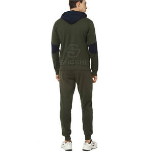 Survêtement d'hiver uni à capuche grande taille pour hommes avec logo personnalisé fermeture à cordon de serrage Polyester/coton de haute qualité - Product Image 6