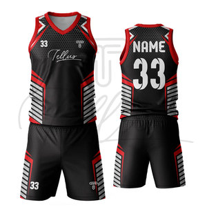 Ensembles d'uniformes de basket-ball personnalisés pour hommes, imprimés, à séchage rapide, sans manches, pour équipes et clubs, par Tellus Apparel - Product Image 6