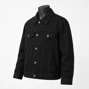 <b>Men</b> Casual Canvas <b>Denim</b> <b>Jacket</b> 100% Cotton Windproof Outerwear <b>for</b> Winter with Front Logo <b>Men</b> Casual Canvas <b>Denim</b> <b>Jacket</b> - Product Image 4