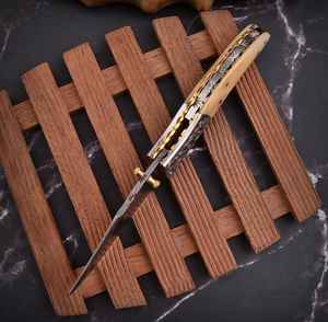 Couteaux pliants de poche personnalisables Édition limitée Acier Damas Couteaux pliants de poche personnalisables Couteaux en acier personnalisés - Product Image 2