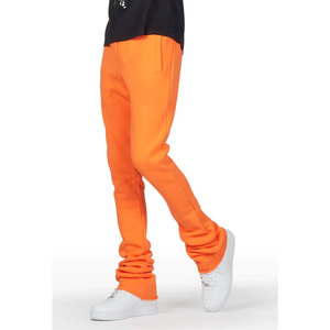 Pantalons décontractés en laine respirante de couleur personnalisée, pantalons empilés, joggers français, pantalons empilés pour hommes - Product Image 1