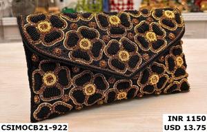 Designer Evening Silk <b>Clutch</b> Bag Handmade by Artisans Stylish Blend of Tradition Elegance Memorable Purse for Ladies' Parties - Product Image 3