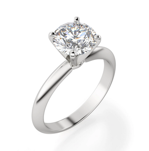 แหวนหมั้นเงินสเตอริงของผู้หญิงพร้อมขอบมีดตัดกลมโมอิสซาไนต์แหวนแต่งงานดีไซน์ใหม่ - Product Image 2