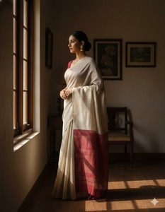 ส่าหรีผ้าไหมทัสซาร์แท้หลากสีสำหรับผู้หญิงที่มีคุณภาพเนื้อผ้าพรีเมียมและสง่างามดั้งเดิมสำหรับโอกาสพิเศษจากอินเดีย - Product Image 3