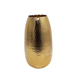 Juego de 2 Jarrones de Aluminio con Acabado Martillado en Color Dorado, Jarrones Metálicos Grandes para Decoración del Hogar y Bodas - Product Image 1