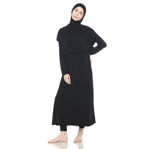 ชุดว่ายน้ำมุสลิมแบบเต็มตัวสำหรับผู้หญิง บุรกินีแบบอิสลาม ไซส์ใหญ่ แห้งเร็ว ระบายอากาศได้ดี ชุดชายหาด ปรับแต่งได้ - Product Image 6
