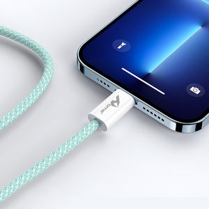 60W USB Tipo C a Tipo C 2M Verde de carga rápida 6A 60W 3A Cobre puro y aleación de aluminio 2M Cable - Product Image 3