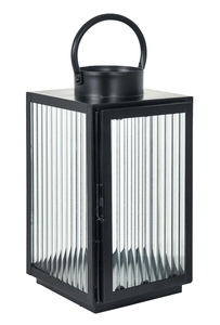 Nouvelle arrivée Lanterne en métal carrée noire élégante avec verre nervuré pour la maison Mariages Décorations de Noël - Product Image 4