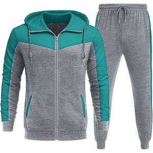 Chándales de poliéster/algodón de secado rápido transpirables personalizados para hombres Traje de jogging deportivo de 2 piezas con manga larga - Product Image 4