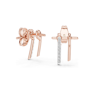 Boucles d'oreilles élégantes en diamant de laboratoire 18 carats de 0,128 ct, clarté VVS-VS EF, disponibles en or rose, or jaune, or blanc et argent 925 - Product Image 4