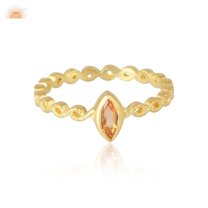 Anillo de Citrino Natural con Oro Sólido, Anillo de Bodas Hecho a Mano para Mujer, Fabricante de Joyería Artesanal - Product Image 2