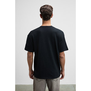 Camiseta GUSI para Hombre, Corte Holgado, 100% Algodón Orgánico, Cuello Redondo, Color Negro, Talla 5XL - Product Image 1