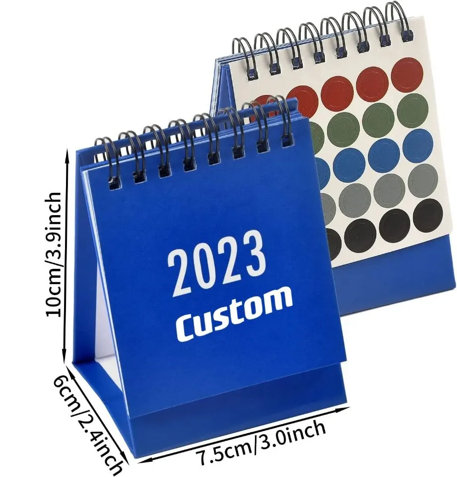 Nouveau produit impression personnalisée 2023 calendrier de bureau pliable fournitures de bureau calendrier mini table calendrier