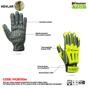 Nouveaux gants de travail anti-impact TPR résistants aux coupures en cuir gants de sécurité utilisation quotidienne en extérieur fabriqués au Pakistan - Product Image 2