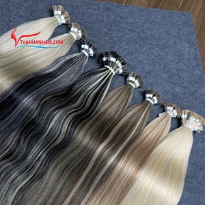 Usine pointe plate extension de cheveux piano couleur vente en gros 100% extensions de cheveux humains vietnamiens cheveux sains alignés sur les cuticules - Product Image 1