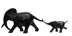 Набор из 2 маленьких фигурок черного слона, элегантные статуэтки, украшение стола для дома, гостиной, спальни, офиса, вечеринки, посуда, украшения - Product Image 5