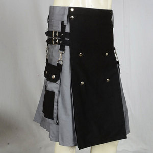 กระโปรงผ้าฝ้ายผู้ชายสีตัดกัน - Product Image 5