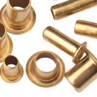 Rivets tubulaires dorés polis à tête à bride pour l'artisanat du cuir et du métal