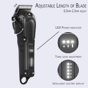 Tondeuses à cheveux professionnelles sans fil/avec fil pour la coupe et l'entretien des cheveux, tondeuse à barbe rechargeable avec source d'alimentation par batterie - Product Image 2
