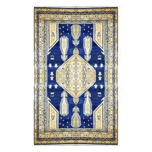 Alfombra de Peshawar y Khotan anudada a mano, única en su tipo, de 7'2 x 5'2, modelo Pes_Kho_349 - Product Image 1