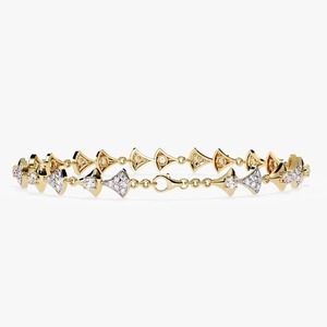 Pulsera de tenis, brazaletes elegantes de moissanita de oro amarillo de 18 quilates para mujer, artículos para boda - Product Image 2