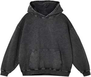 Pull à capuche en coton lavé à l'acide pour hommes et femmes, style vintage et décontracté, printemps et automne - Product Image 6