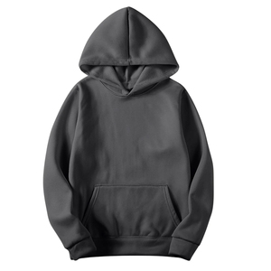 Hoodie uni épais et ample pour homme, en coton, surdimensionné, personnalisable, de fabricant, coupe courte, poids lourd - Product Image 2