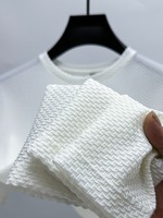 Pull-over décontracté à manches courtes pour homme, personnalisé OEM, avec broderie frontale, en maille de bambou et soie glacée, respirant, sensation rafraîchissante, coupe ample, idéal pour l'été