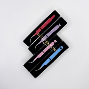 Poudre bleue, rose, violette, rouge, motifs découpés en diamant, acier inoxydable, anti-magnétique, anti-statique, fibre courbe dentée - Product Image 1
