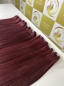 Extensions de cheveux lisses en cheveux vierges de 30 pouces, trame double, couleur parfaite, Timehair Vietnam, fabrication mécanique - Product Image 4