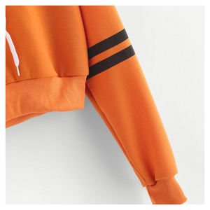 Sudadera corta de gran tamaño de alta calidad para mujer, ropa de calle hecha a medida de invierno, Jersey, diseño forrado transpirable, logotipo con cordones - Product Image 6