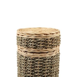 Tube de dispersion en jonc de mer écologique tissé à la main avec garniture en rotin urne de crémation biodégradable pour cendres mémorial pour animaux de compagnie bébés - Product Image 4