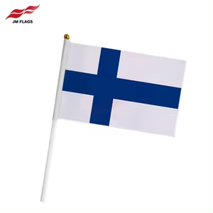 <span class=keywords><strong>Drapeau</strong></span> national finlandais de haute qualité en polyester 14*21, blanc avec <span class=keywords><strong>croix</strong></span> bleue, pour décoration extérieure - Product Image 2