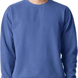 Sudadera de Cuello Redondo para Hombre, 100% Algodón, Estilo Vintage, Tejido French Terry, Tinte Liso, para la Temporada de Invierno - Product Image 1