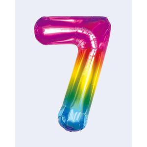 Ballon d'anniversaire multicolore numéro 7 de 100 cm pour décoration de fête - Product Image 1
